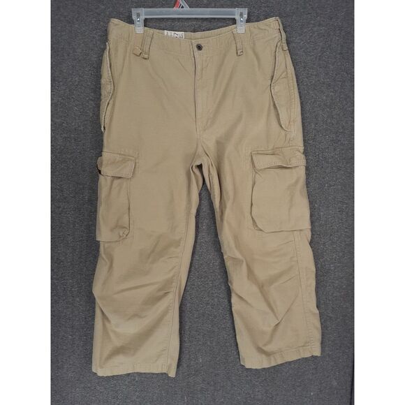 Polo Ralph Lauren Other - Vintage Polo Jeans Co. Baggy Cargo Pants Mens (fits 36x29) beige skater Wide leg